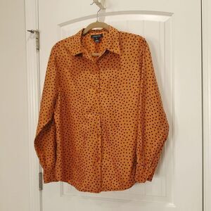 Jones of New York 100% silk blouse Polka Dot , XL